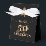 Ballotins 50e anniversaire Luxe Golden Flowers élégant Class<br><div class="desc">Luxueux ornement floral avec nom et âge pour personnaliser pour des fêtes d'anniversaire chic. Couleurs principales de ce modèle : noir,  blanc et or (encres régulières sont utilisées,  pas métalliques).</div>