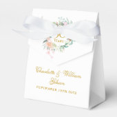 Ballotins 50e anniversaire Mariage d'or Rose Floral (Verso)