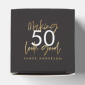 Ballotins 50e anniversaire noir et or simple élégant moderne (Haut)