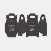 Ballotins 50e anniversaire noir et or simple élégant moderne (Déplié)