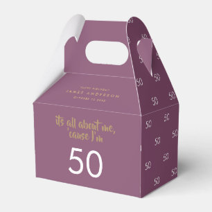 Ballotins 50e anniversaire violet et or simple élégant