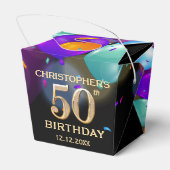 Ballotins 50e fête d'anniversaire Ballons noirs et or (Arrière)