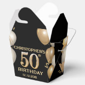 Ballotins 50e fête d'anniversaire Ballons noirs et or (Ouvert)