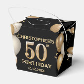 Ballotins 50e fête d'anniversaire Ballons noirs et or (Arrière)