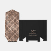 Ballotins 50th Birthday Rose Gold Damask Thank You (Déplié)