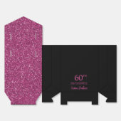 Ballotins 60th Birthday Black Hot Pink Glitter Thank You (Déplié)