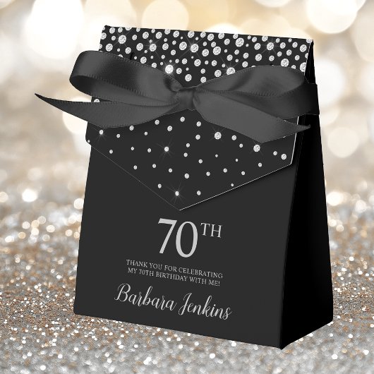 Ballotins 70e anniversaire Black Sparkly Merci