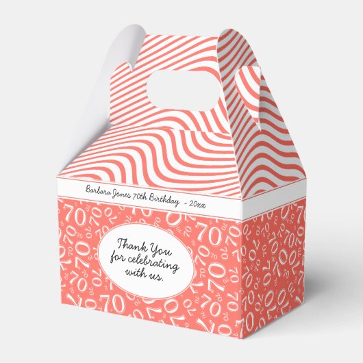 Ballotins 70e anniversaire Coral/Motif numérique blanc (Verso)