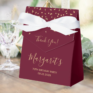 Ballotins 70e anniversaire Elegant Gold Confetti Bourgogne