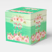 Ballotins 70e anniversaire fleurs de bois vert rustique merc (Verso)