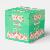 Ballotins 70e anniversaire fleurs de bois vert rustique merc (Arrière)