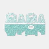 Ballotins 70e anniversaire Turquoise/Motif numérique blanc (Déplié)