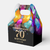 Ballotins 70e fête d'anniversaire Ballons noirs et or (Arrière)