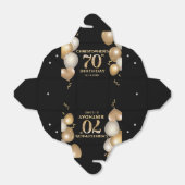 Ballotins 70e fête d'anniversaire Ballons noirs et or (Déplié)