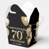 Ballotins 70e fête d'anniversaire Ballons noirs et or (Ouvert)