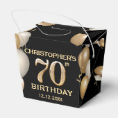 Ballotins 70e fête d'anniversaire Ballons noirs et or (Arrière)