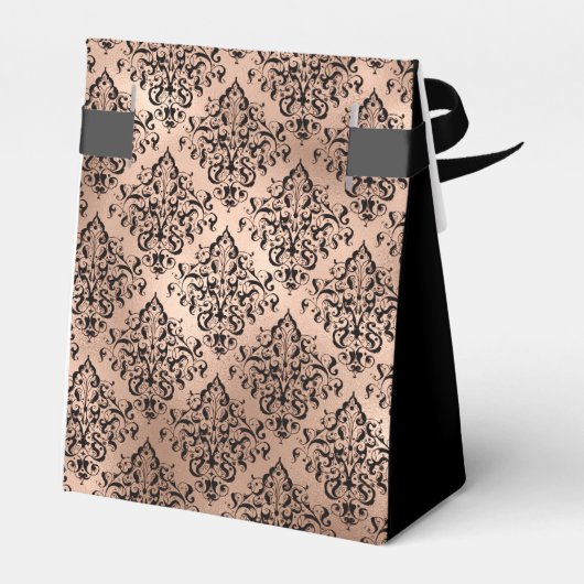 Ballotins 75th Birthday Rose Gold Damask Thank You (Arrière)