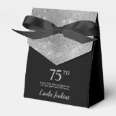 Ballotins 75th Birthday Silver Thank You Favor Box (Verso)