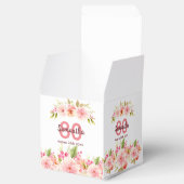 Ballotins 80e anniversaire fleurs roses blanc merci (Ouvert)