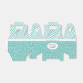 Ballotins 80e anniversaire Turquoise/blanc Numéro Motif 80 (Déplié)