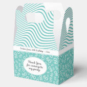 Ballotins 80e anniversaire Turquoise/blanc Numéro Motif 80 (Ouvert)