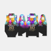 Ballotins 80e fête d'anniversaire Ballons noirs et or (Déplié)