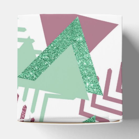 Ballotins 80s Abstraits frais | Motif de formes rose et vert (Haut)