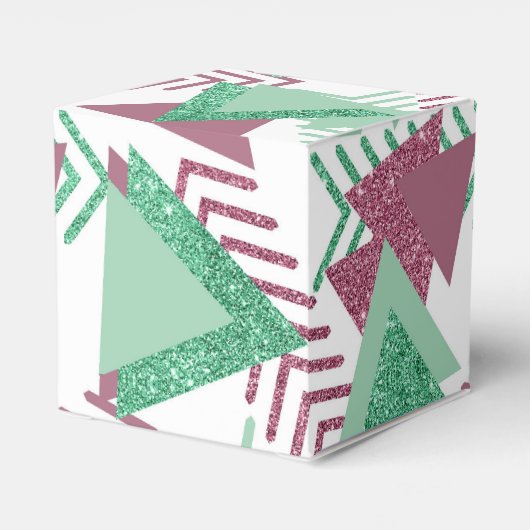 Ballotins 80s Abstraits frais | Motif de formes rose et vert (Arrière)