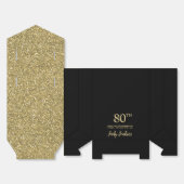 Ballotins 80th Birthday Black Gold Glitter Thank You (Déplié)