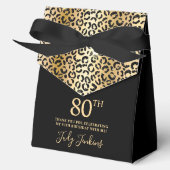 Ballotins 80th Birthday Gold Leopard Print Thank You (Recto)