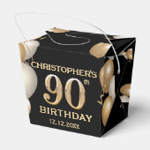 Ballotins 90e fête d'anniversaire Ballons noirs et or (Arrière)