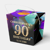 Ballotins 90e fête d'anniversaire Ballons noirs et or (Arrière)