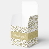 Ballotins 90e Merci Anniversaire Or/Blanc Motif numérique (Ouvert)