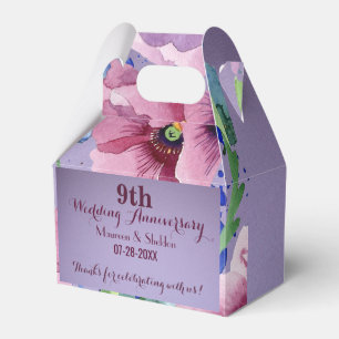 Ballotins 9e anniversaire du Mariage pourpre et pavot