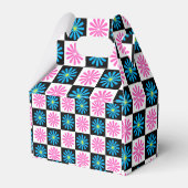 Ballotins à damiers Aster bleu rose Floral Abstrait (Arrière)