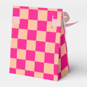 Ballotins à damiers carré pêche rose chaud rétro géométrique (Arrière)