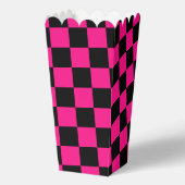 Ballotins à damiers carré rose chaud noir rétro géométrique (Recto)