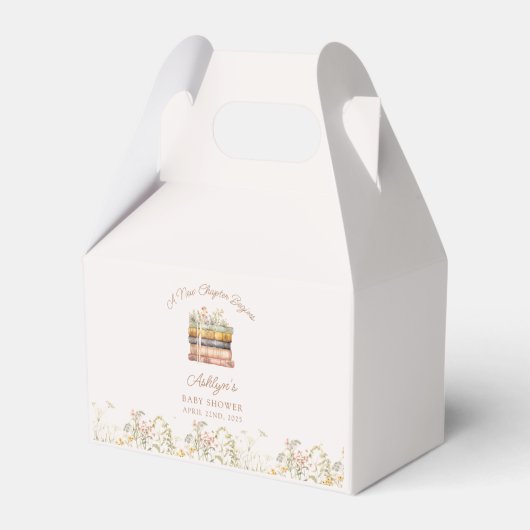 Ballotins  A New Chapter Begins Baby Shower Favor Boxes (Verso)