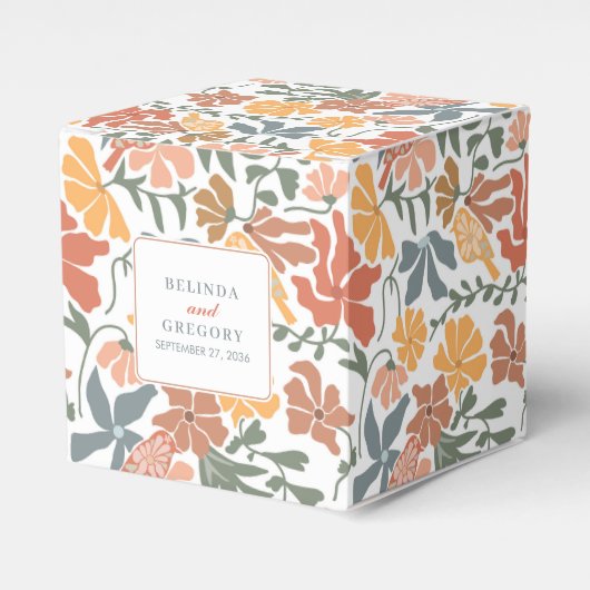 Ballotins Abstrait Floral & Oiseaux Mi-siècle Mariage modern (Verso)