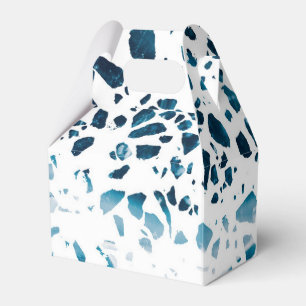 Ballotins Abstrait Terrazzo Mosaic Marine et Motif bleu clai