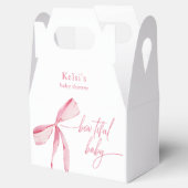 Ballotins Accueil Baby shower rose aquarelle Bowtim (Ouvert)