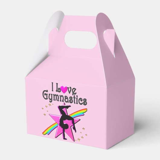 BALLOTINS ADORABLE I LOVE GYMNASTICS PARTY FAVOR BOXES (Verso)