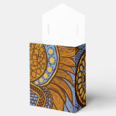 Ballotins Africain Ankara Sky Blue Gold Brown Floral (Ouvert)