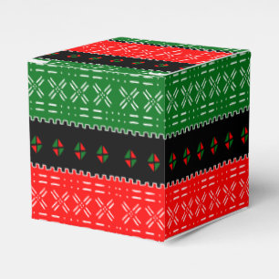 Ballotins Afro Pop Rouge Noir et Vert Mudcloth Moderne