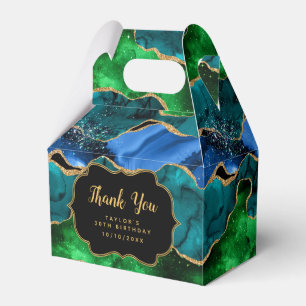 Ballotins Agate de Paon Bleu et Vert Anniversaire Merci