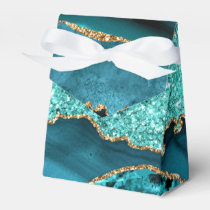 Ballotins Agate Turquoise Blue Gold Parties scintillant Marb