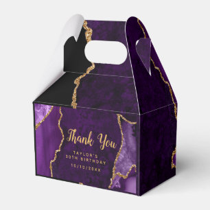 Ballotins Agate violet et or Anniversaire Merci