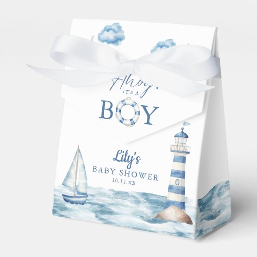 Ballotins Ahoy C'Est Un Garçon Baby shower Nautique (Verso)
