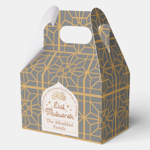 Ballotins Aïd Moubarak Fête Islamique Gris et Or Élégant