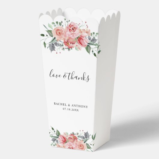 Ballotins Aimer & Merci Rose Rose Aquarelle Mariage Chic (Recto)